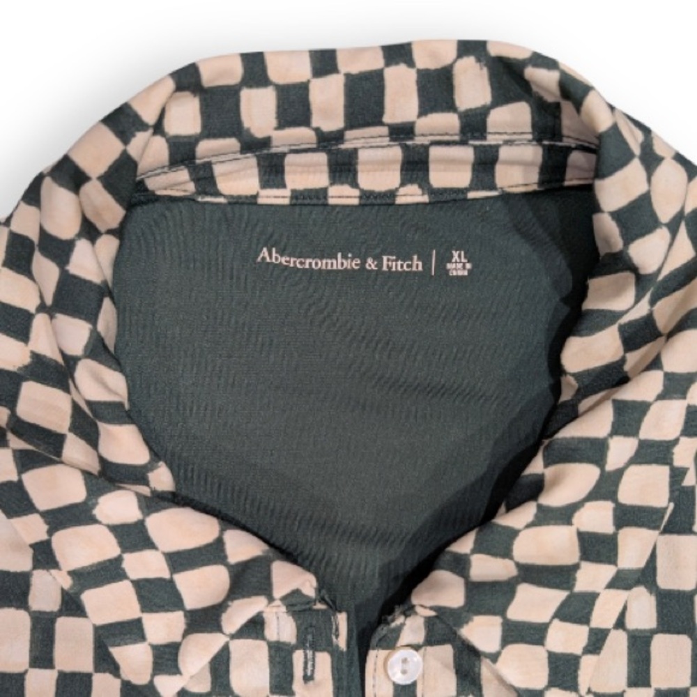 Abercrombie & Fitch Green & White Checkered Dress - Picture 4 of 6
